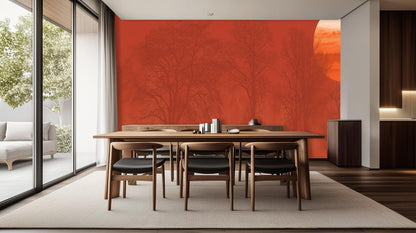 Modern Orange wallpaper for Dining Room