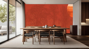 Modern Orange wallpaper for Dining Room