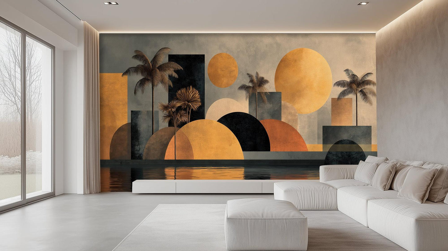 Modern Orange wallpaper for Living Room
