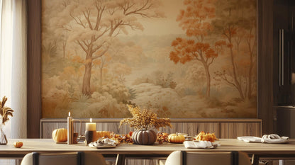 Traditional Orange wallpaper for Dining Room