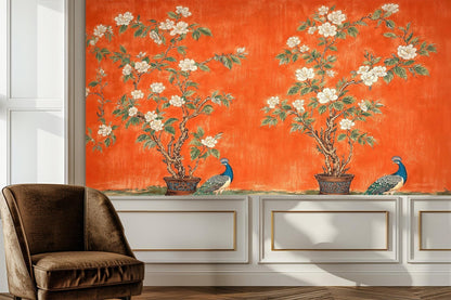 Vintage Orange wallpaper for Living Room