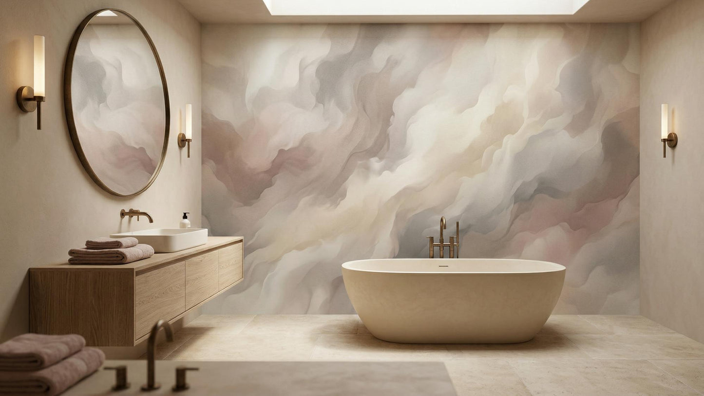 Abstract Pastel wallpaper for Bathroom