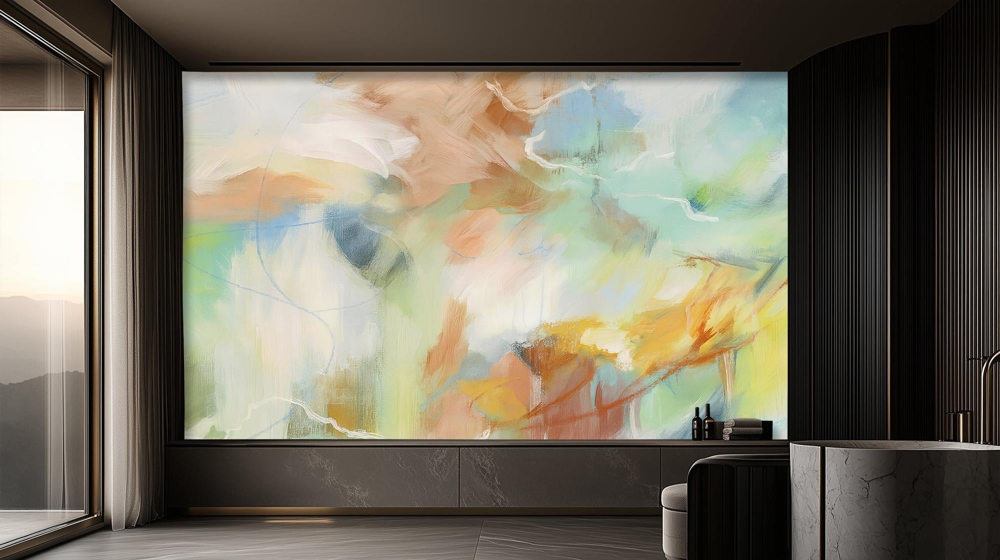 Abstract Pastel wallpaper for Bedroom