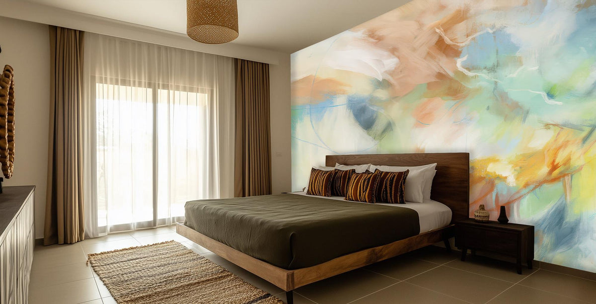 Abstract Pastel wallpaper for Bedroom