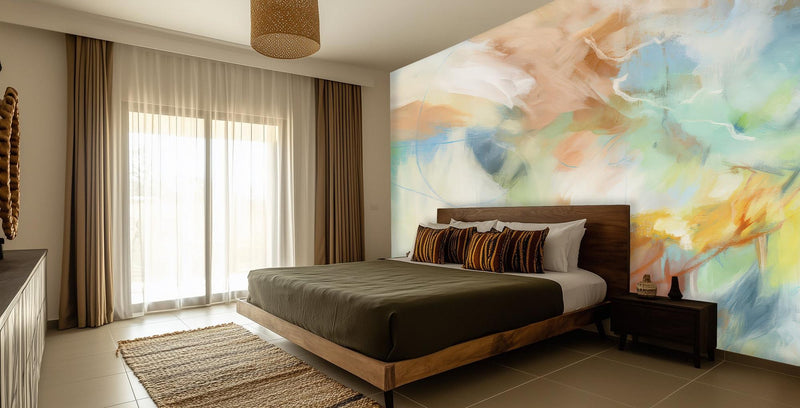 Abstract Pastel wallpaper for Bedroom