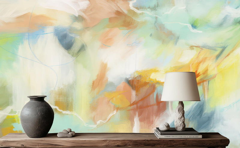 Abstract Pastel wallpaper for Bedroom