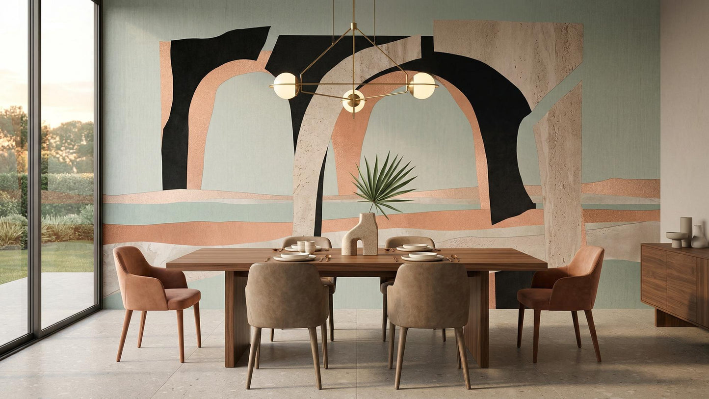 Abstract Pastel wallpaper for Dining Room