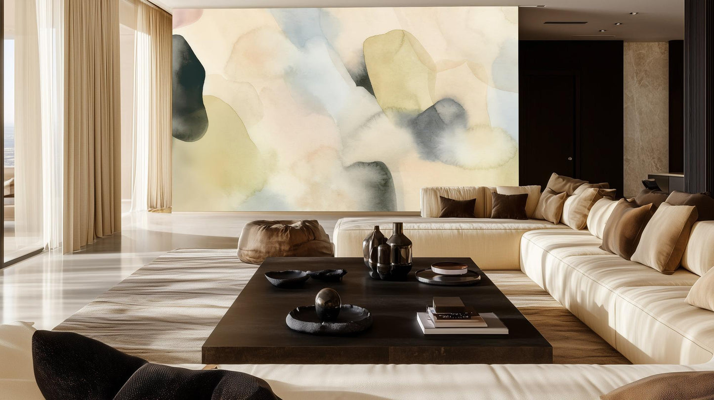 Abstract Pastel wallpaper for Living Room