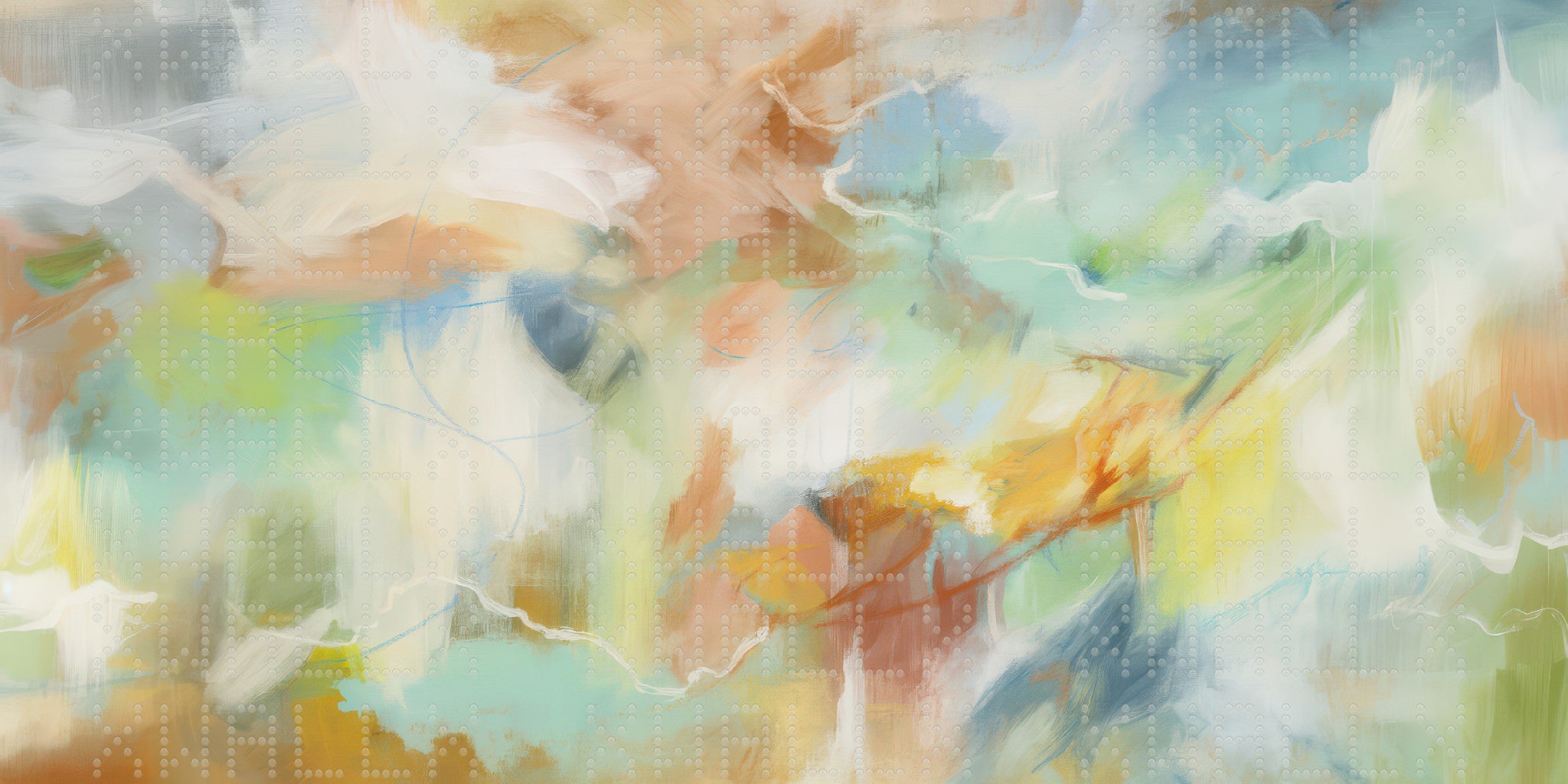 Aqua and Warm Tone Abstract Wallpaper