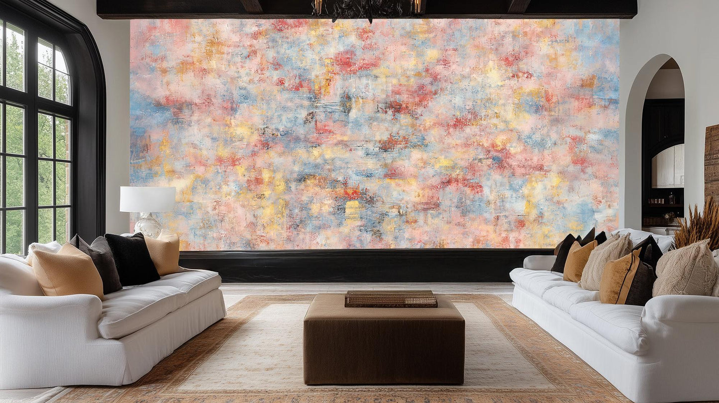 Abstract Pastel wallpaper for Living Room