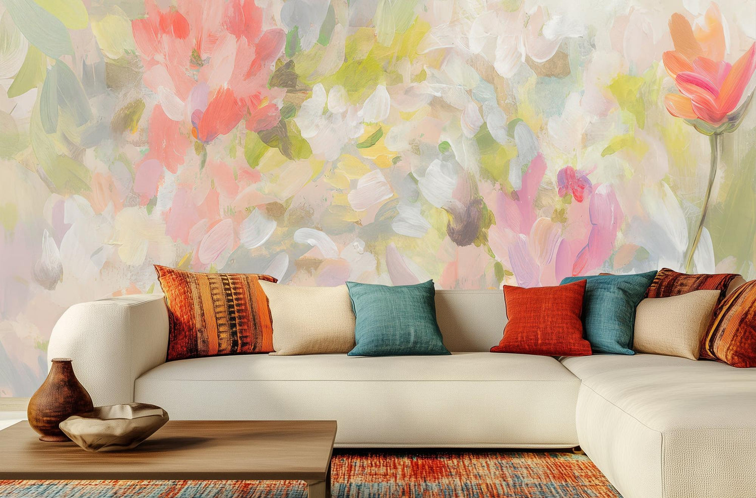 Abstract Pastel wallpaper for Living Room