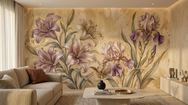 Art Nouveau Pastel wallpaper for Living Room