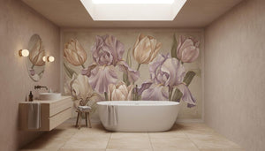 Contemporary Pastel wallpaper for Bathroom
