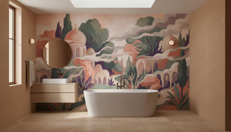 Contemporary Pastel wallpaper for Bathroom