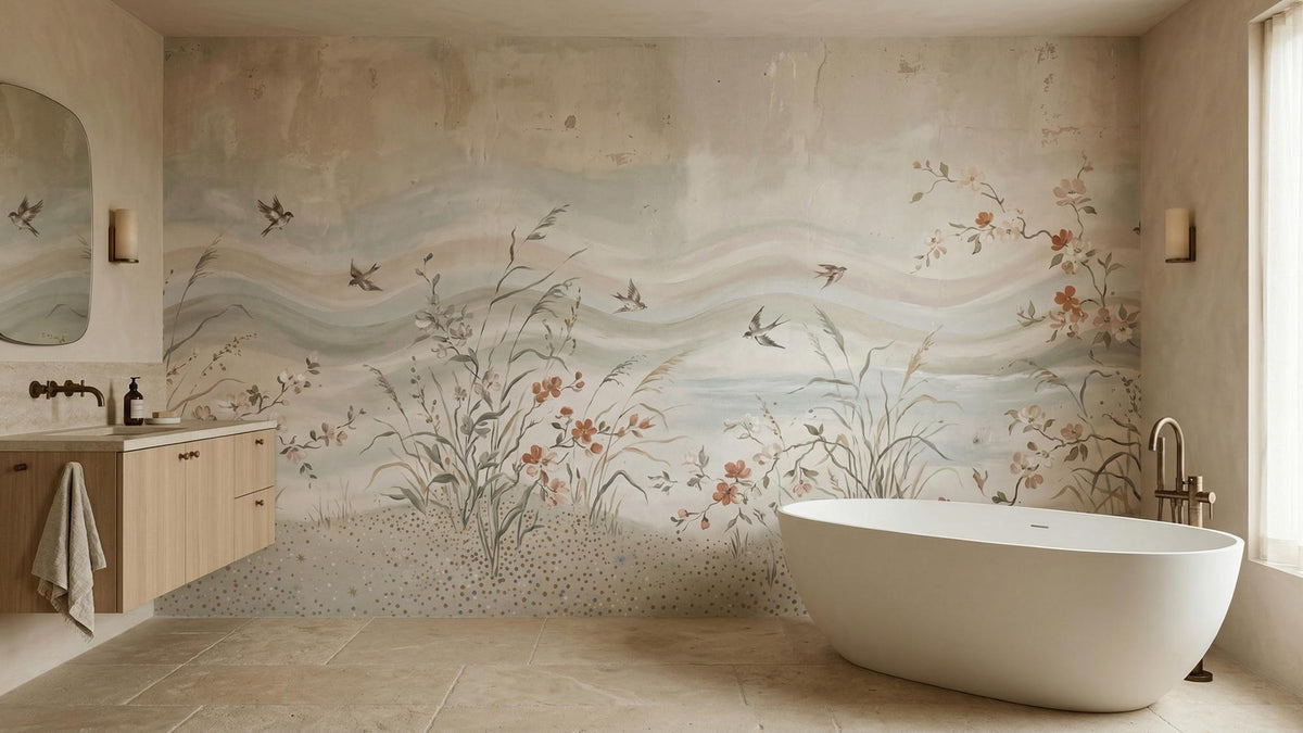 Contemporary Pastel wallpaper for Bathroom