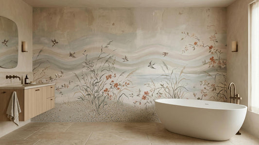 Contemporary Pastel wallpaper for Bathroom