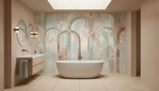 Contemporary Pastel wallpaper for Bathroom