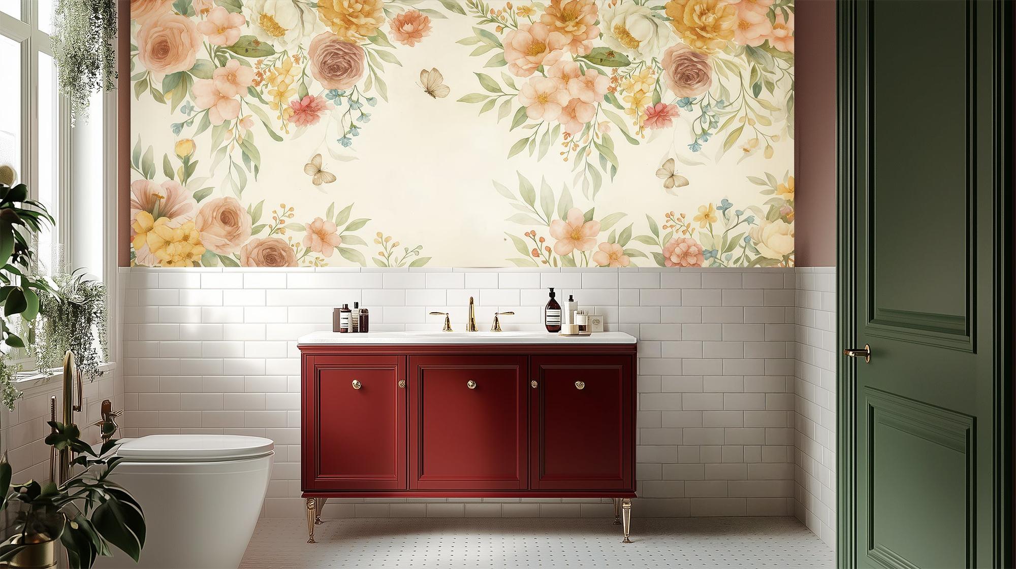 Banyo için Çağdaş Pastel duvar kağıdı