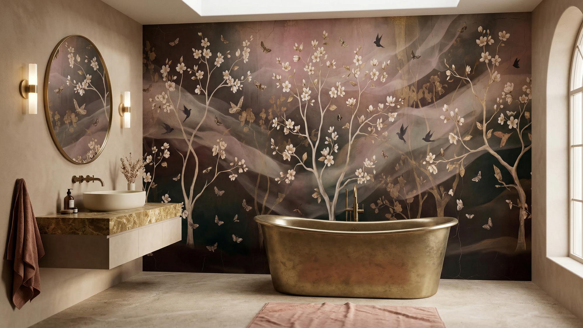 Contemporary Pastel wallpaper for Bathroom