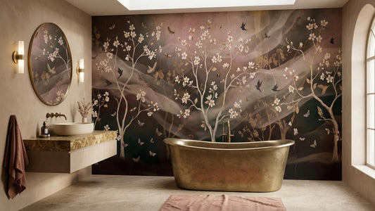 Contemporary Pastel wallpaper for Bathroom