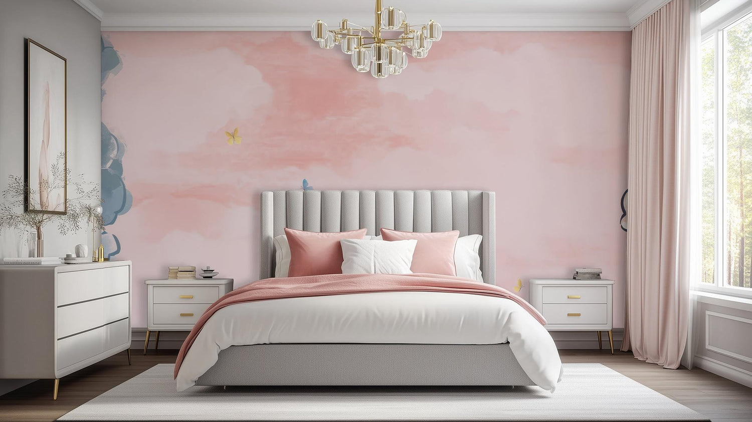 Contemporary Pastel wallpaper for Bedroom
