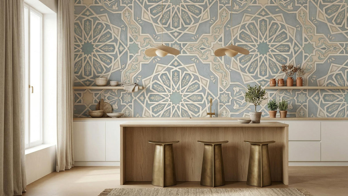 Contemporary Pastel wallpaper for Dining Room