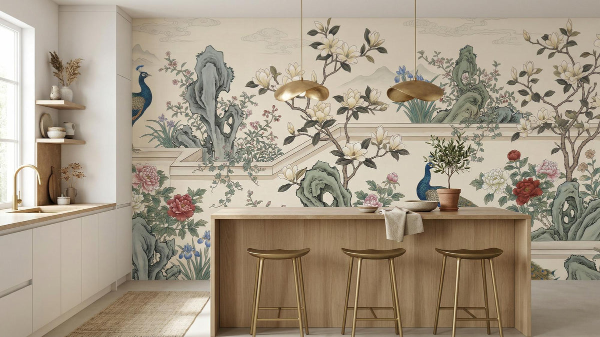 Contemporary Pastel wallpaper for Dining Room