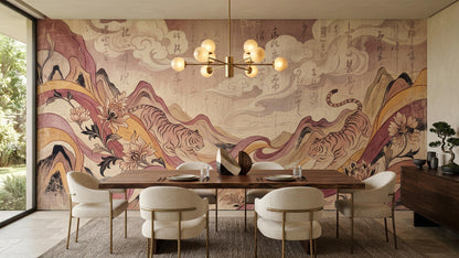 Contemporary Pastel wallpaper for Dining Room