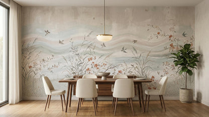 Contemporary Pastel wallpaper for Dining Room