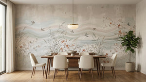 Contemporary Pastel wallpaper for Dining Room