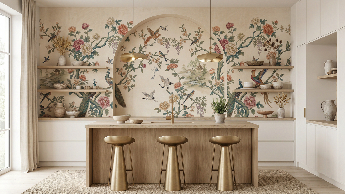 Contemporary Pastel wallpaper for Kitchen