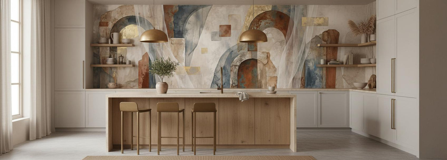 Contemporary Pastel wallpaper for Kitchen