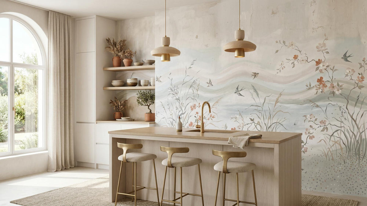 Contemporary Pastel wallpaper for Kitchen