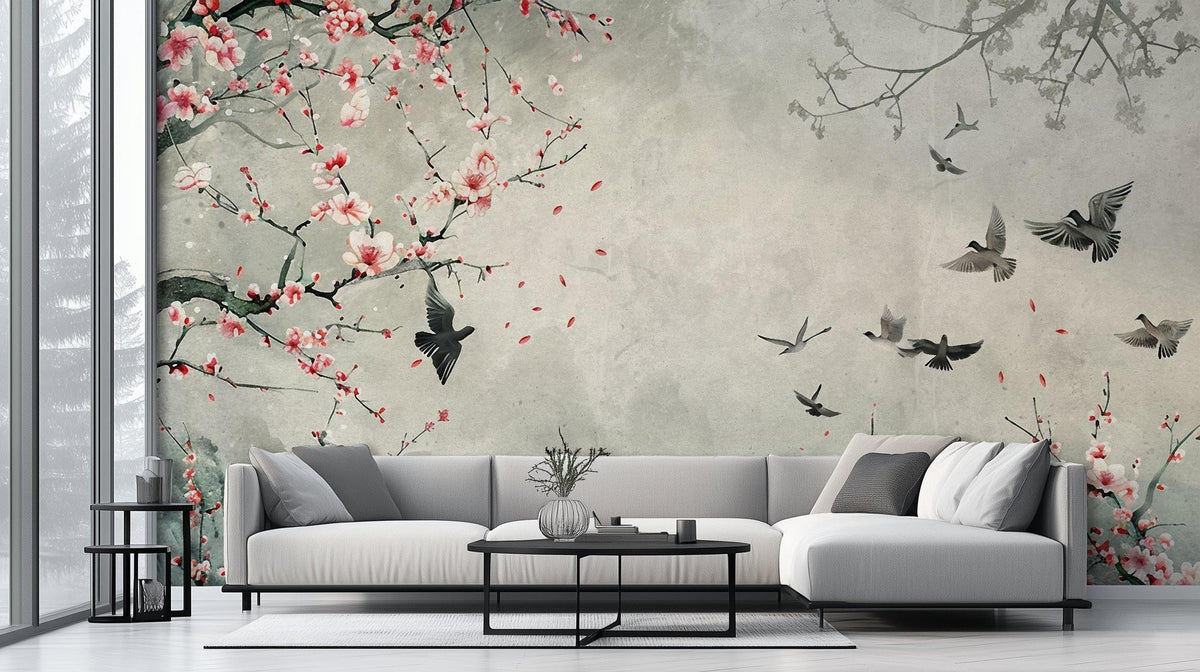 Contemporary Pastel wallpaper for Living Room
