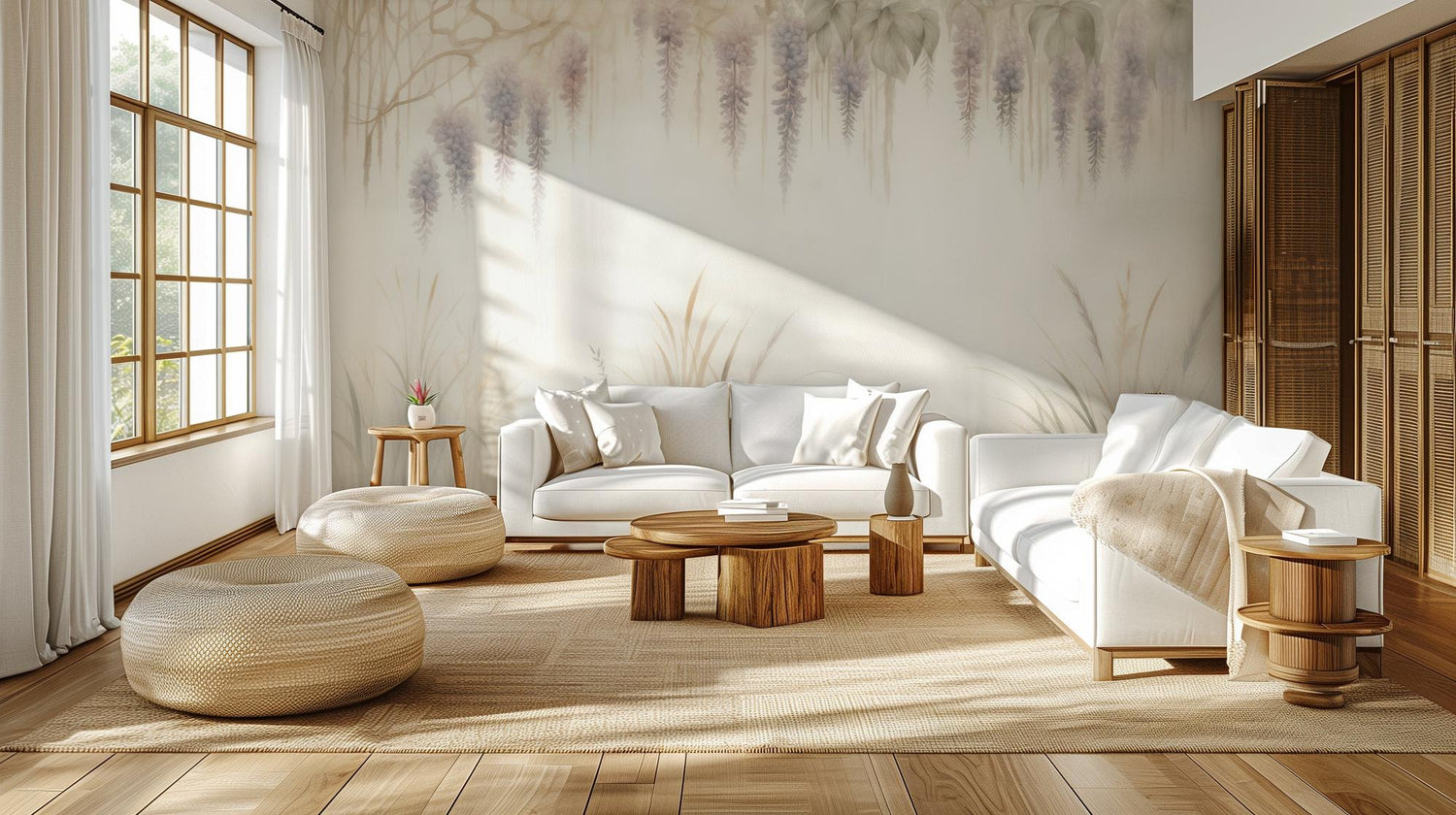 Contemporary Pastel wallpaper for Living Room