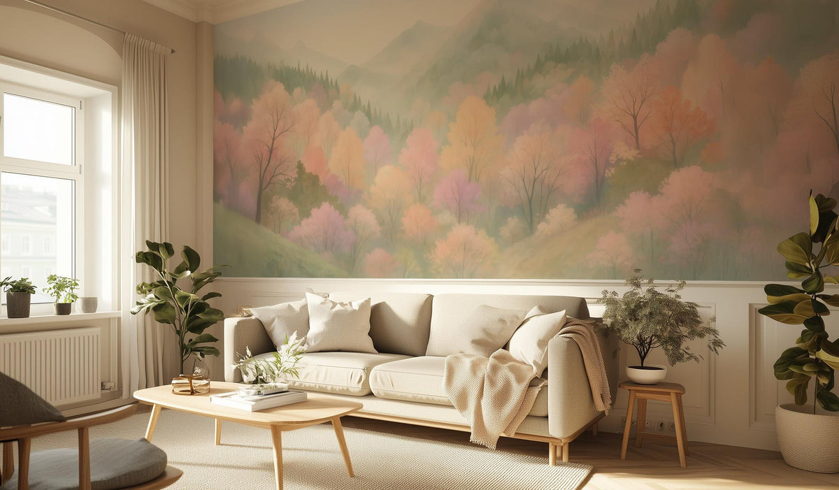 Contemporary Pastel wallpaper for Living Room