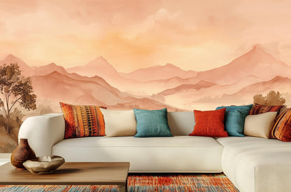 Contemporary Pastel wallpaper for Living Room