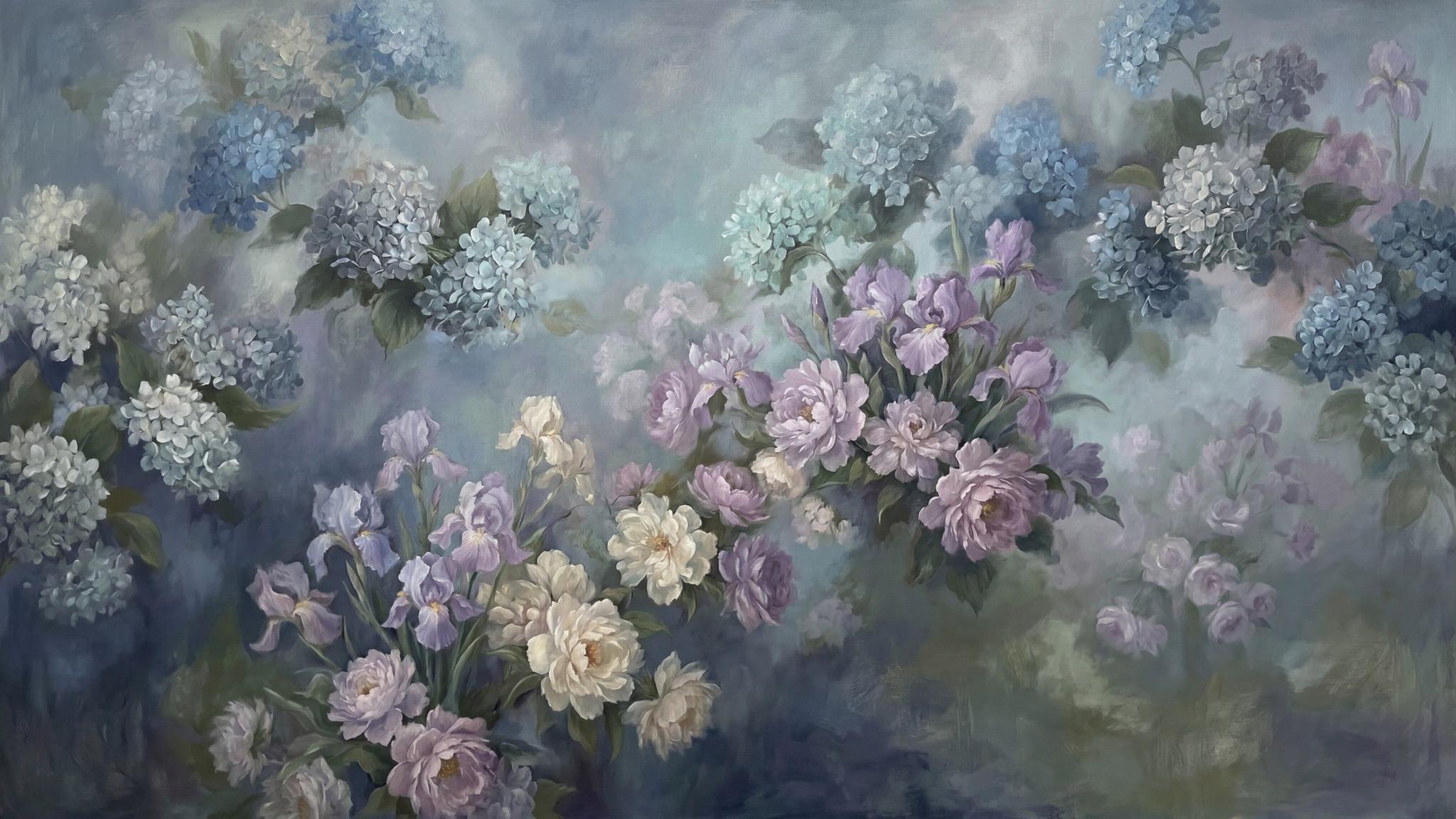 Pastel Floral Uyumu Duvar kağıdı