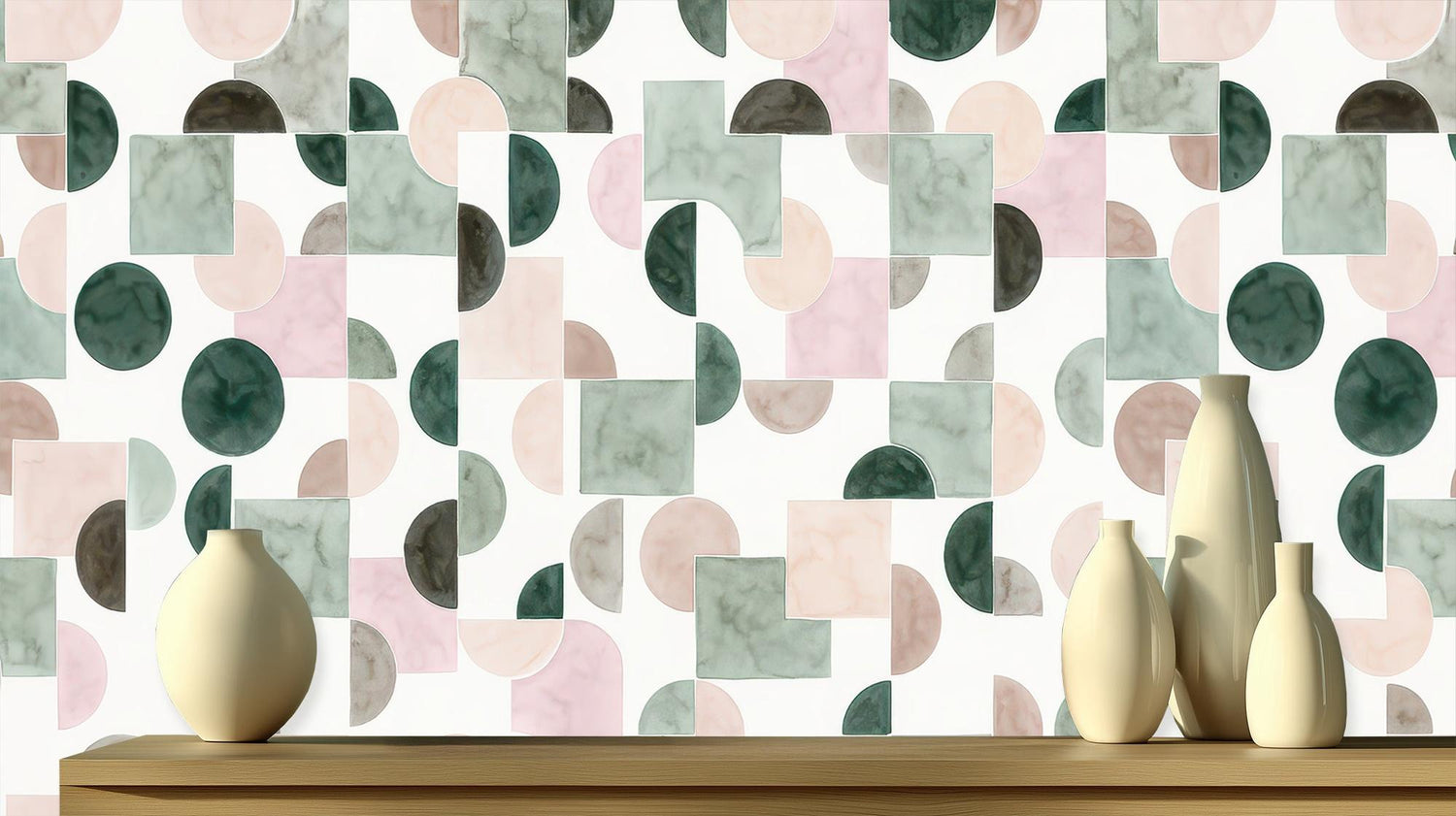 Contemporary Pastel wallpaper for Living Room