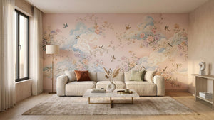 Contemporary Pastel wallpaper for Living Room