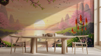 Contemporary Pastel wallpaper for Living Room