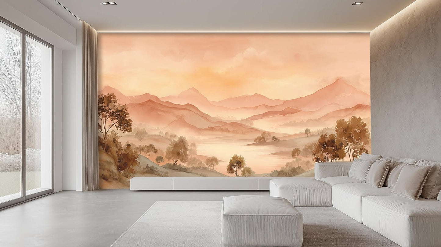 Contemporary Pastel wallpaper for Living Room