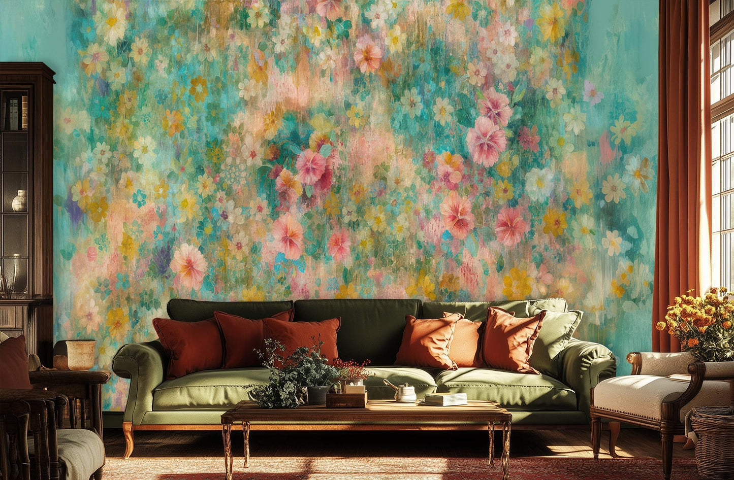 Contemporary Pastel wallpaper for Living Room