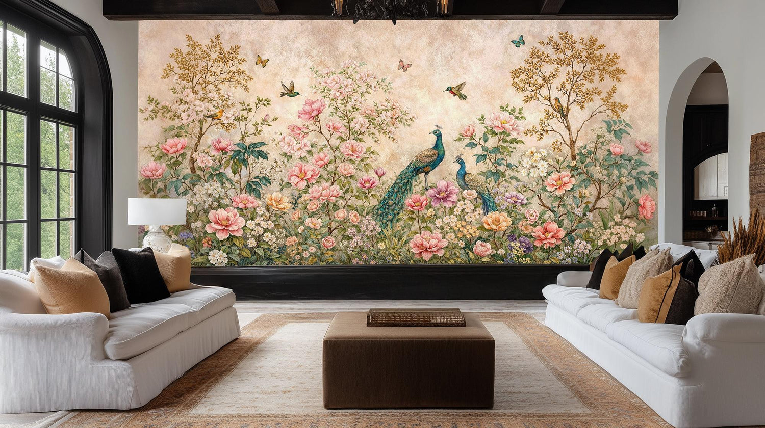 Contemporary Pastel wallpaper for Living Room