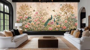 Contemporary Pastel wallpaper for Living Room