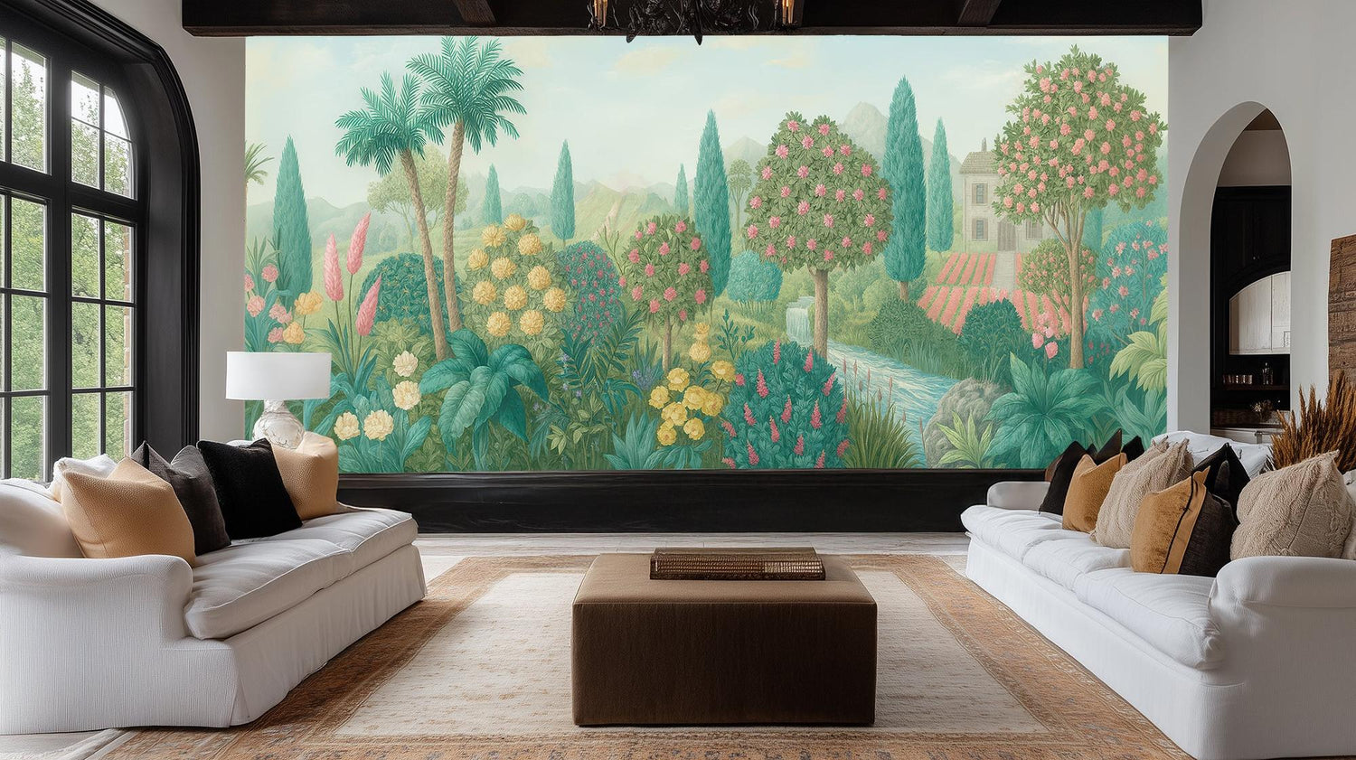 Contemporary Pastel wallpaper for Living Room