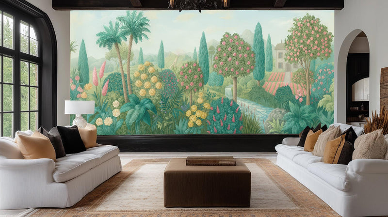 Contemporary Pastel wallpaper for Living Room