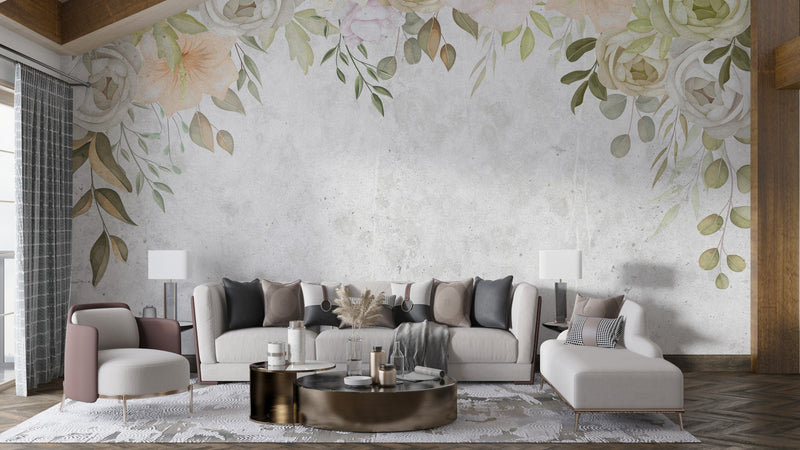 Contemporary Pastel wallpaper for Living Room