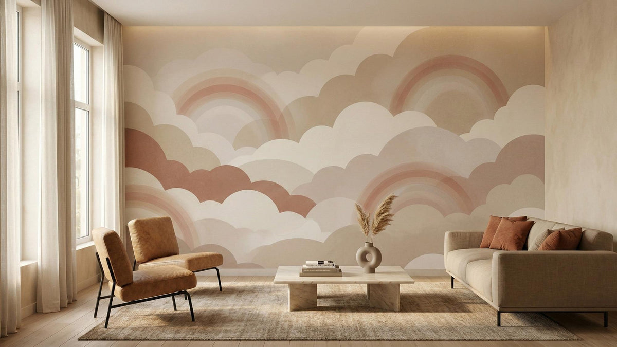 Contemporary Pastel wallpaper for Living Room