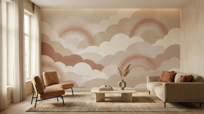 Contemporary Pastel wallpaper for Living Room